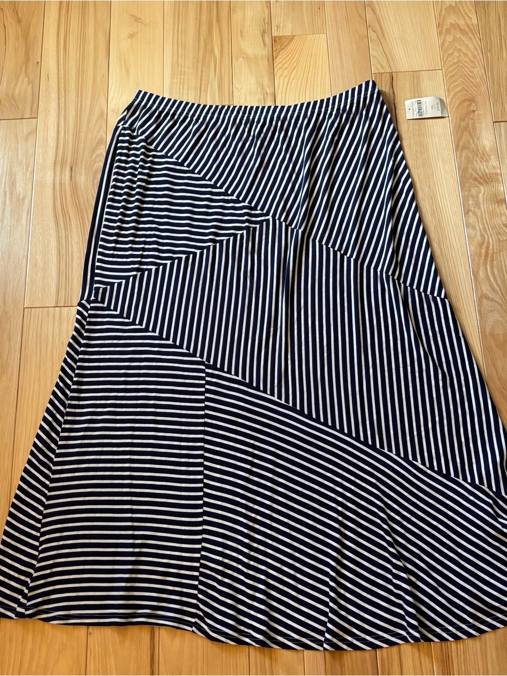 NEW Coldwater Creek Stripe Blue White Maxi Skirt